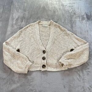 Urban Outfitters Cream Button-Up Cardigan